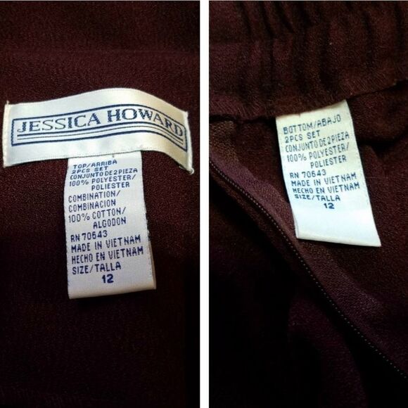 𝅺Vintage Maroon Pencil Skirt Jacket Jessica Howard - Picture 8 of 8